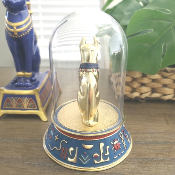 Franklin Mint Egyptian Cat Candle Holder and Figurine Set - Picture 6 of 10